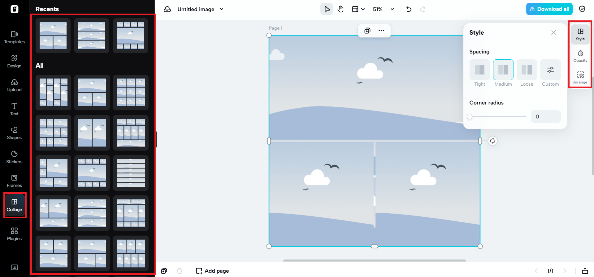 Choose your collage template