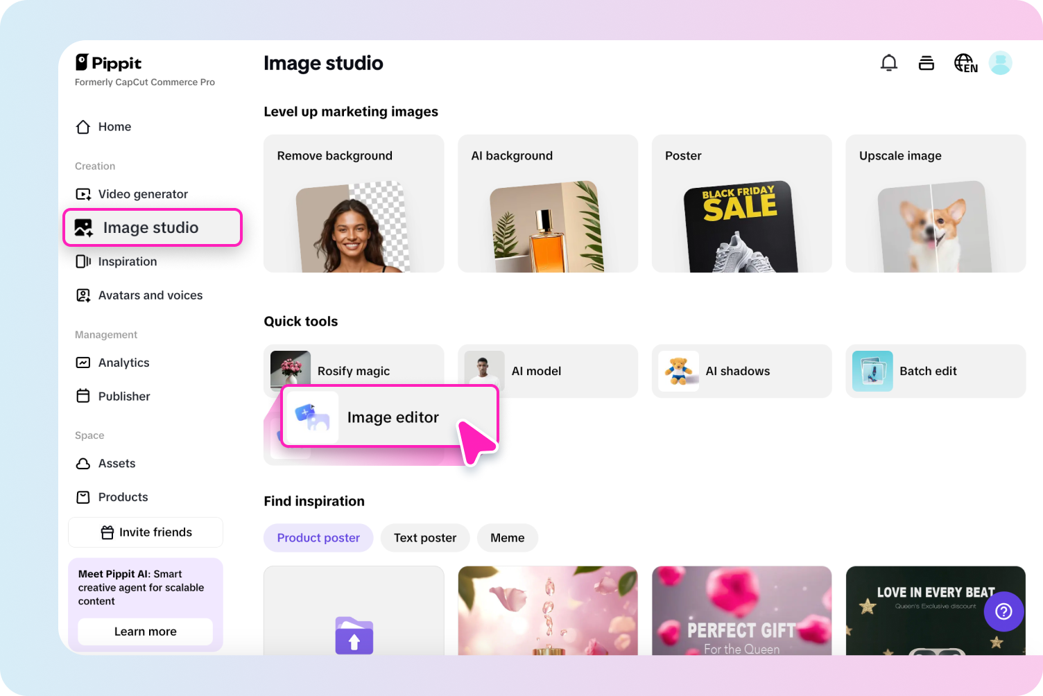 Acesse o editor de imagens