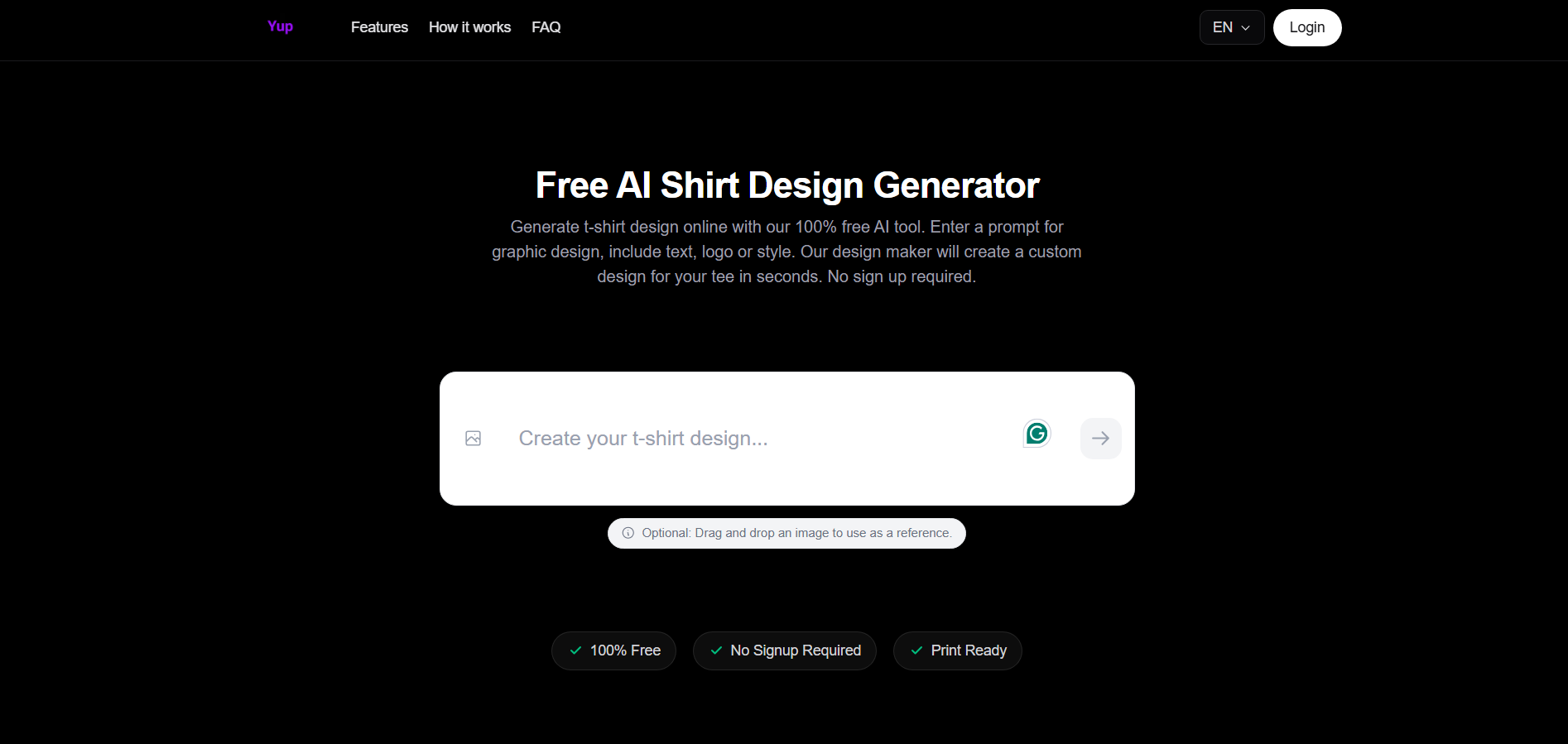Yuptees AI interface