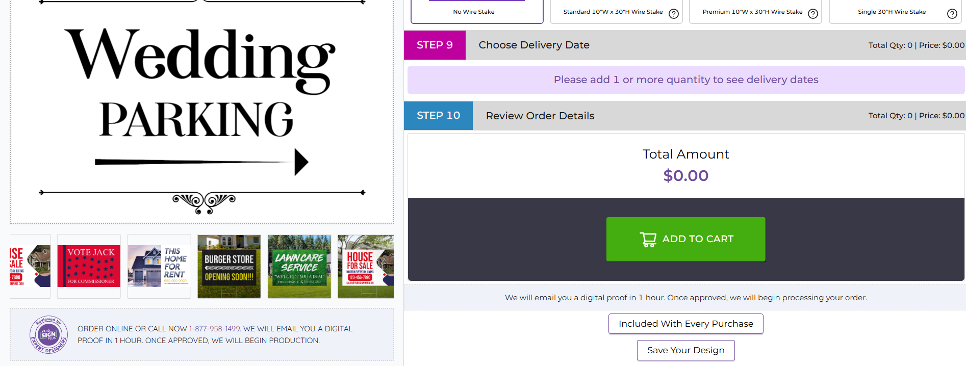 Add to cart option