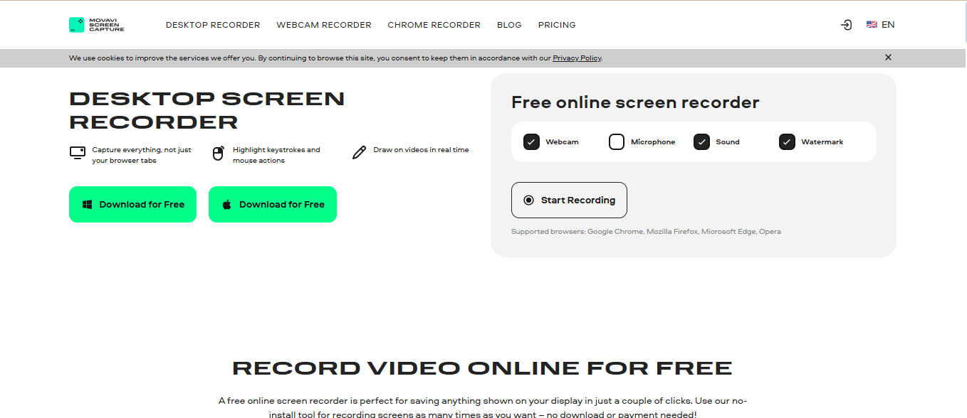 Open the screen capture to record the laptop display