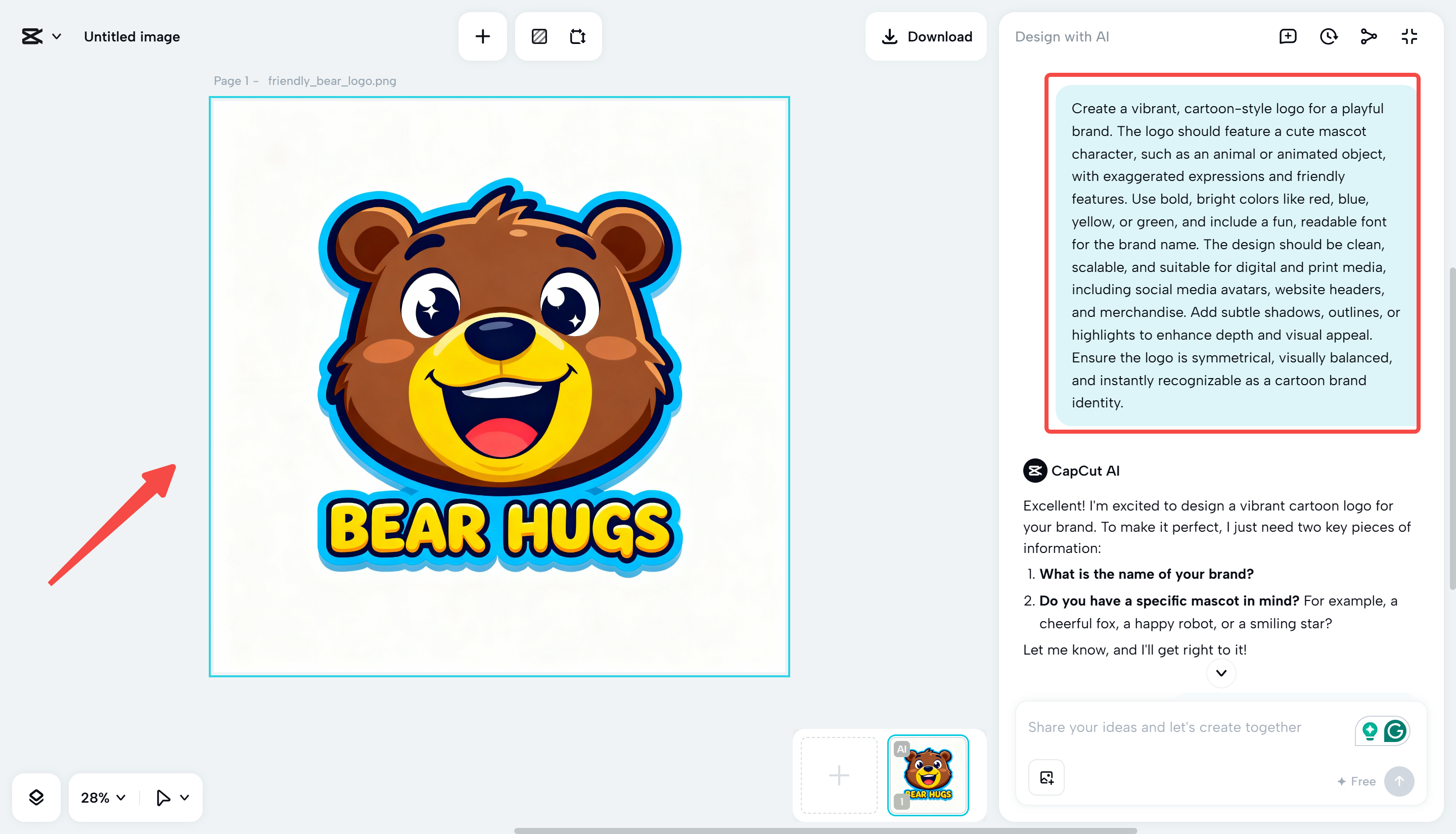 Szöveg átalakítása logóvá a CapCut Web használatával