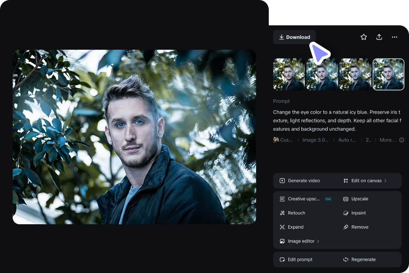 Refine and download your portrait