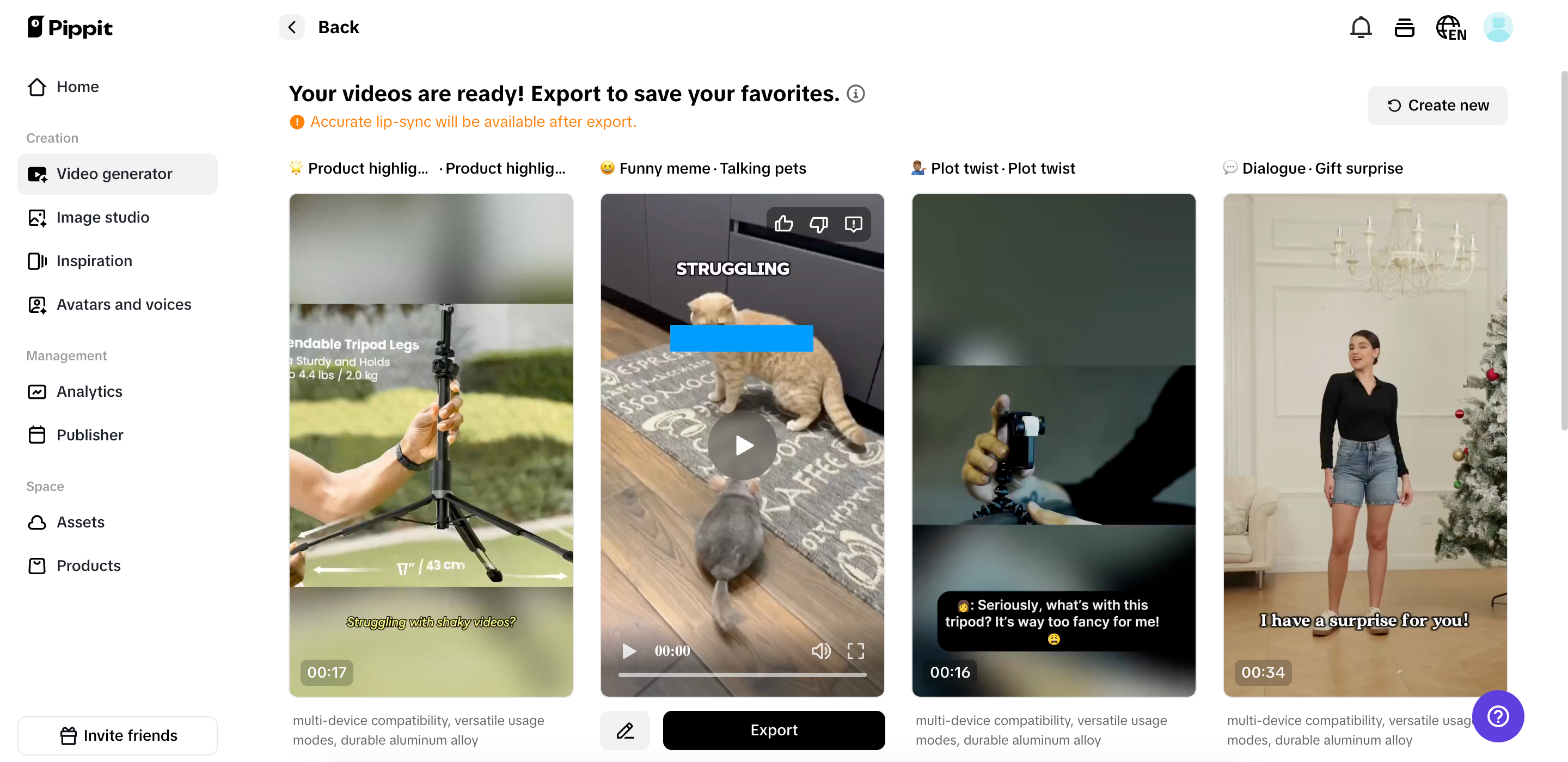 Previsualize e selecione seu vídeo