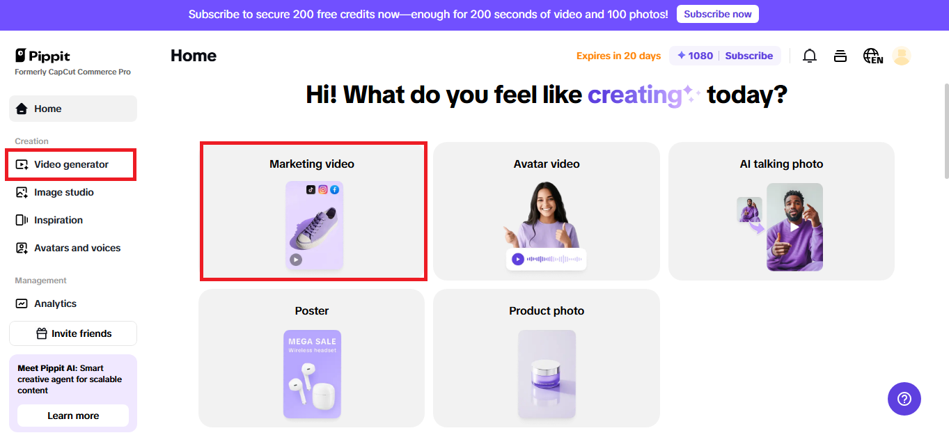 Alternative options for accessing Pippit's video editor for TikTok videos