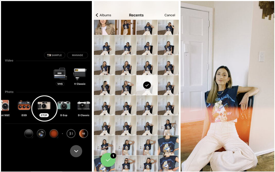Bild zur Verwendung von Dazz Cam-Filtern