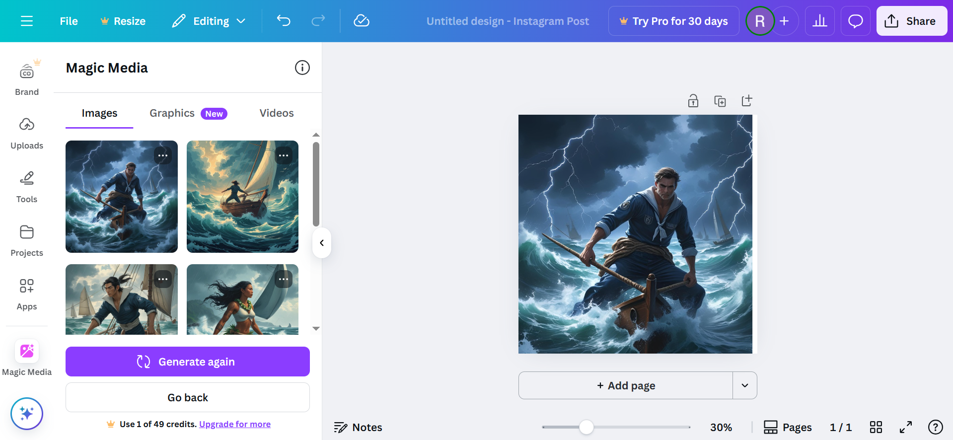 Canva - יוצר תמונות AI אופי חינמי