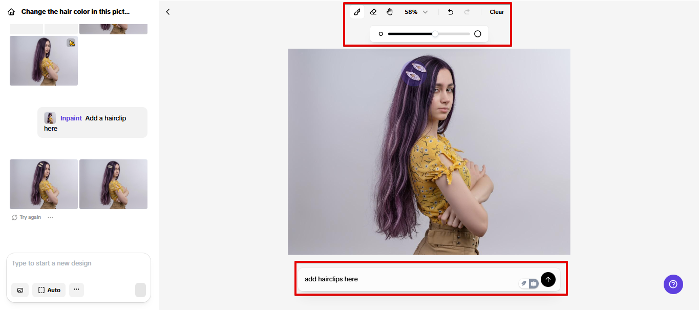 Inpainting elements in the picture