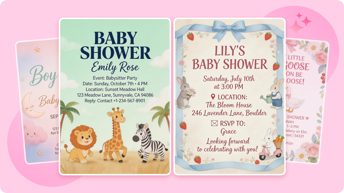 Baby Shower Invitation Ideas & Design Personalized Cards with AI