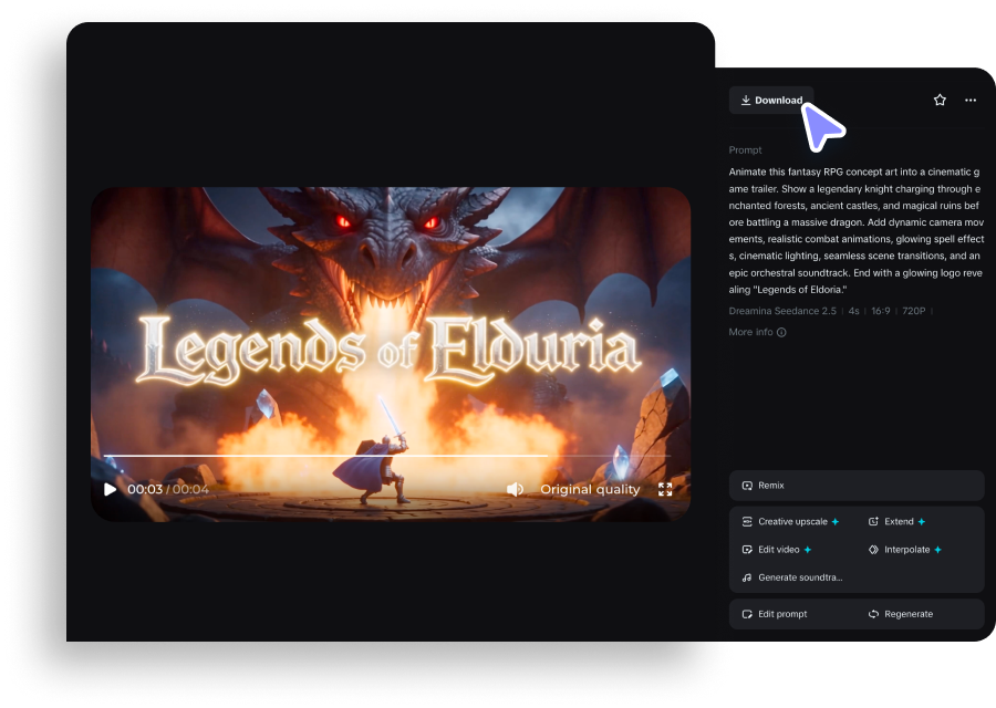 Refine scenes, export, and share your game trailer
