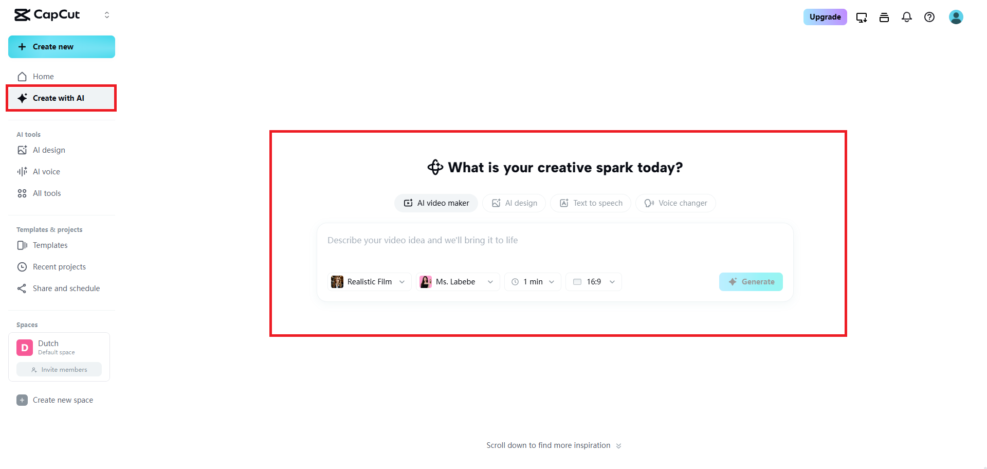 AI動画作成機能にアクセスする