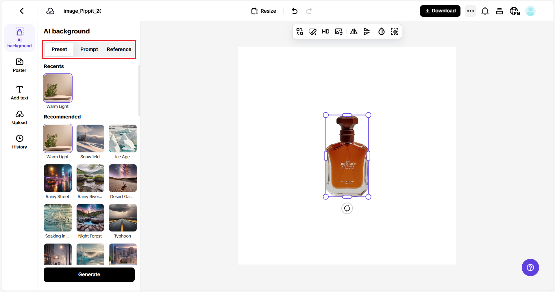 Change the background