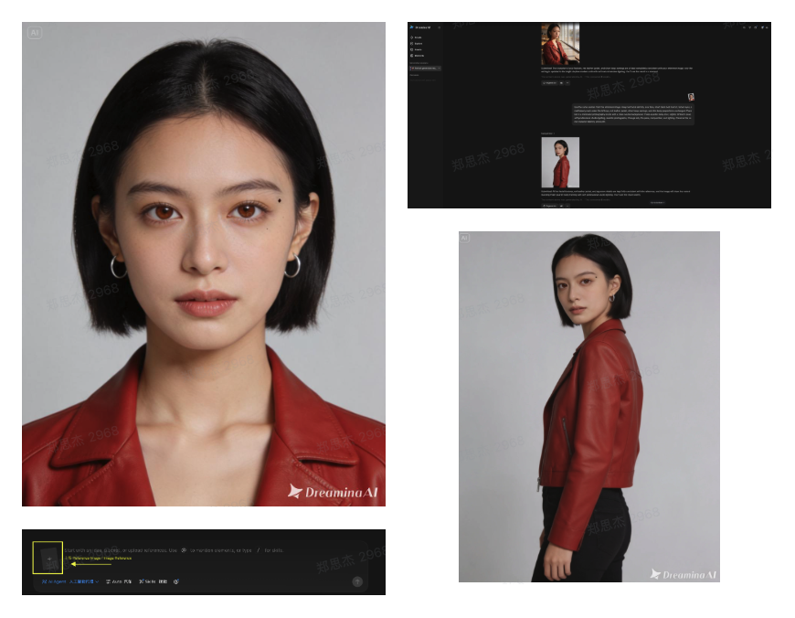 Unggah gambar referensi di Dreamina, lalu pasang referensi sambil mengubah hanya pose, adegan, komposisi, atau pencahayaan.