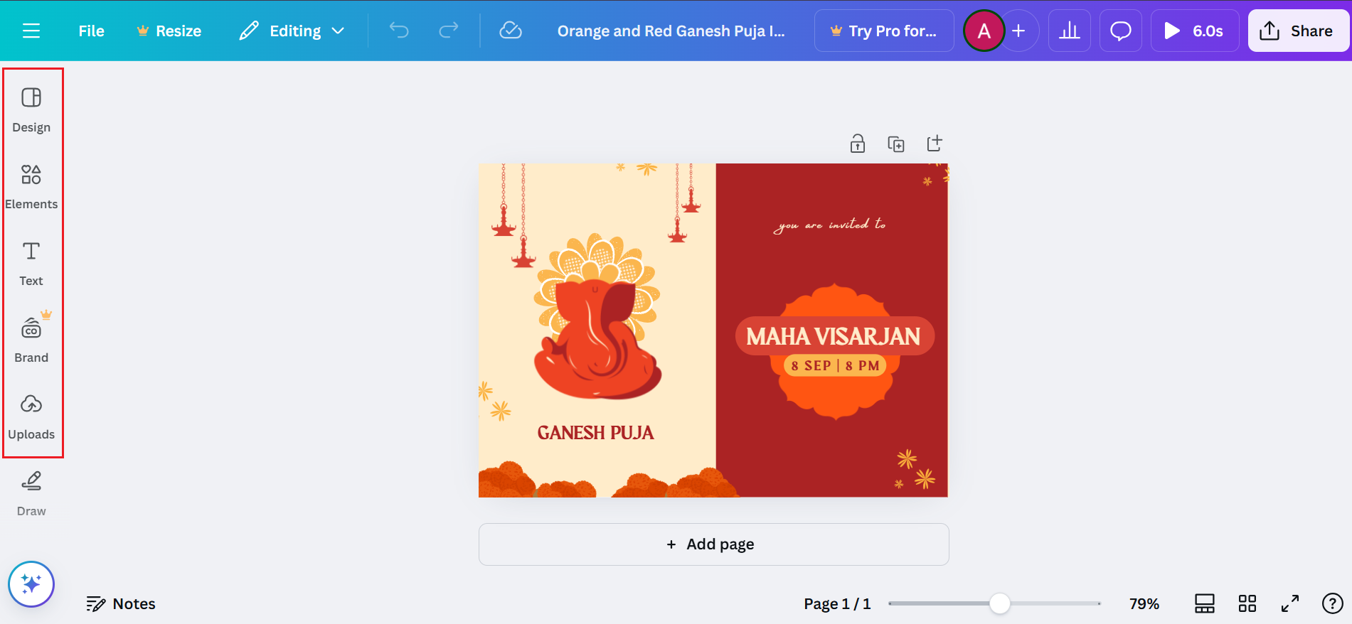 durga puja invitation card design