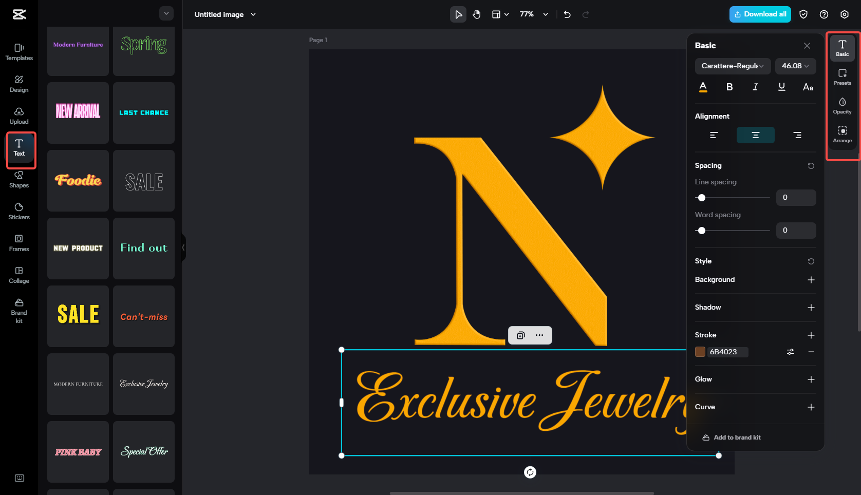 Add branded text to the logo