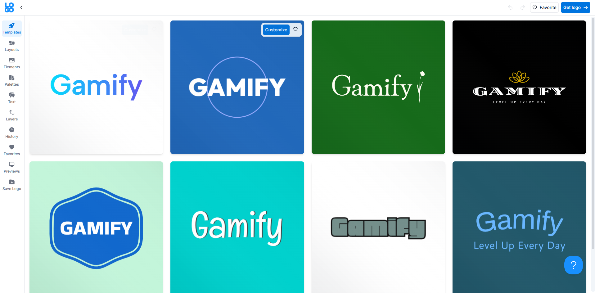 Interface of LOGO - an ideal tool to create a brand logo