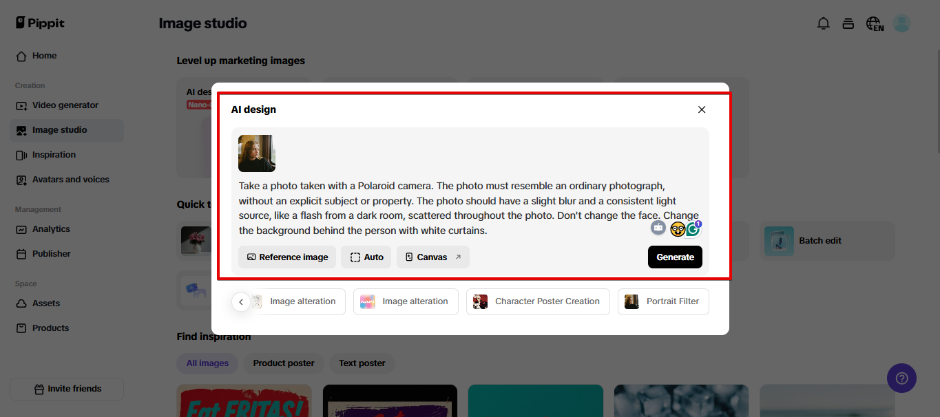 Converting photo to Polaroid
