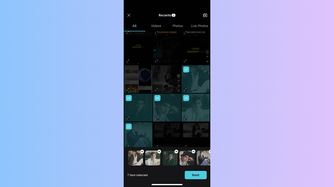 Select media for generating video