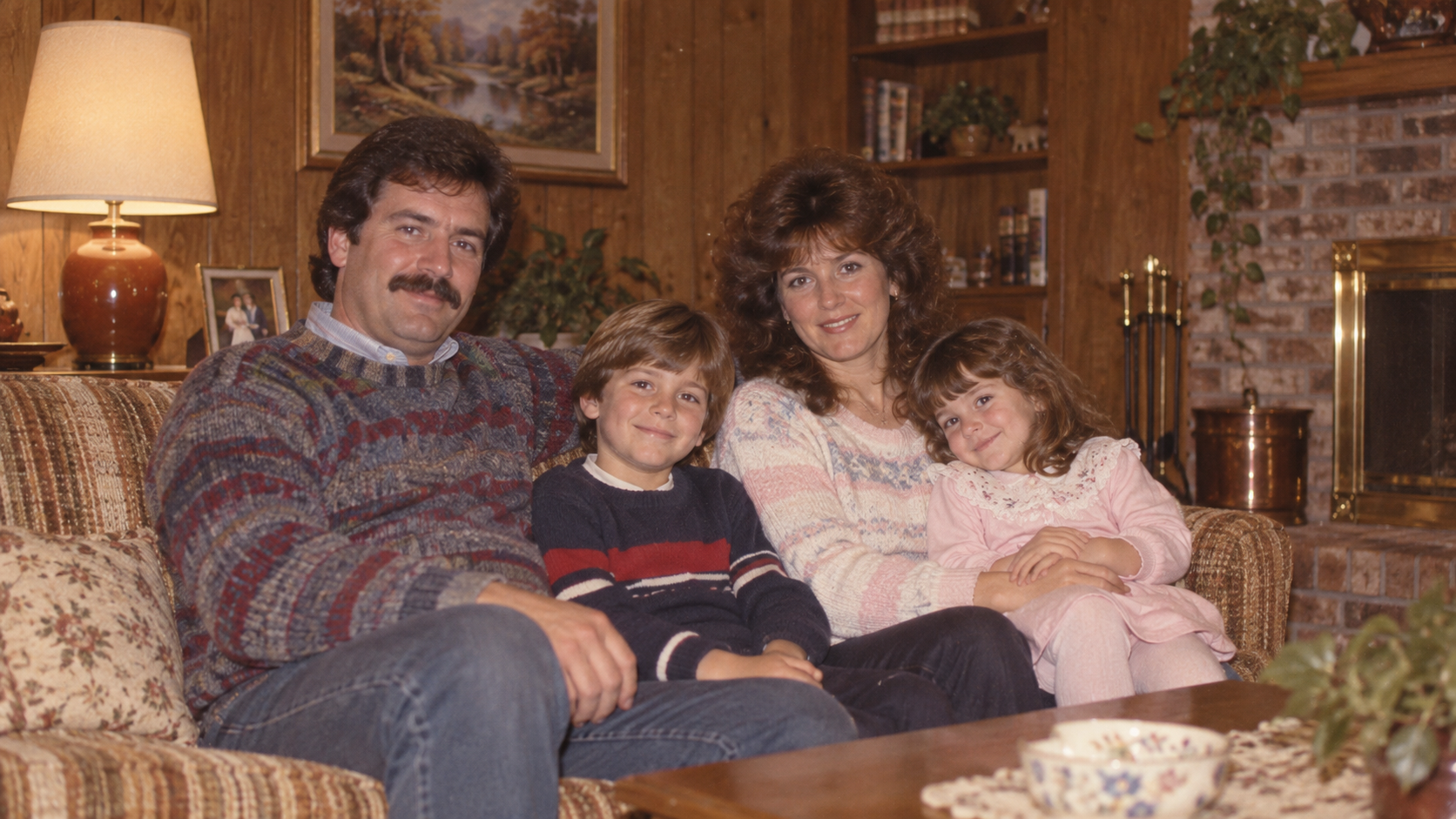 a warm 1980s family album portrait