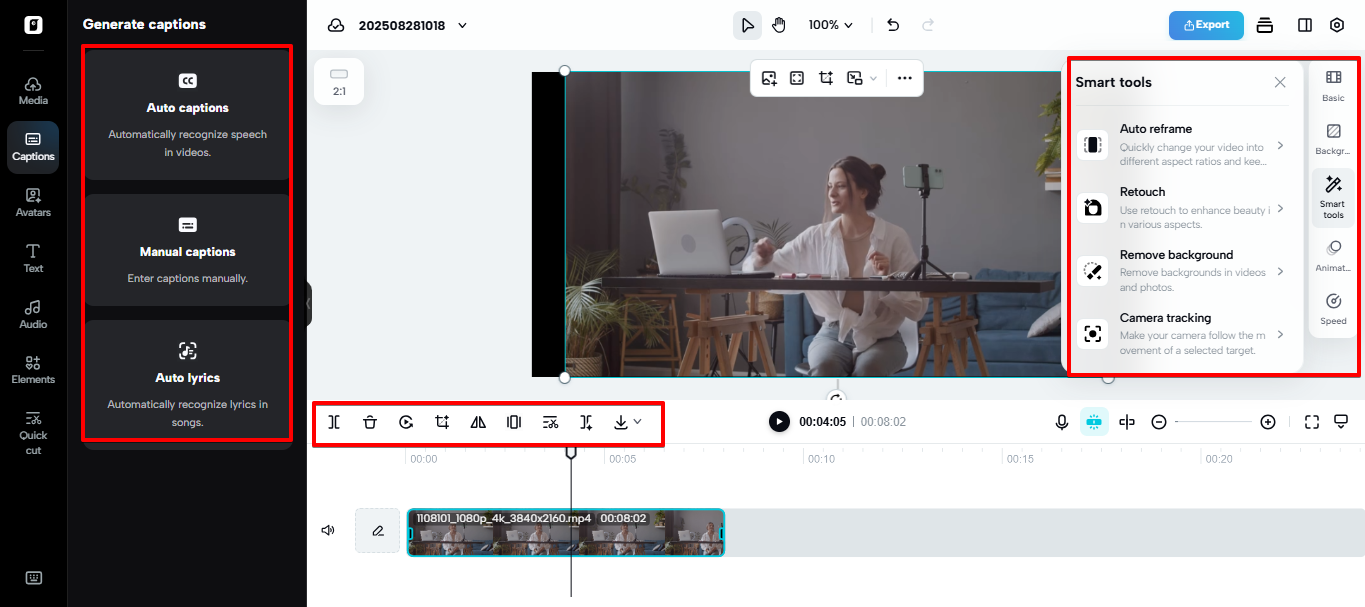 Editor de vídeo com IA no Pippit