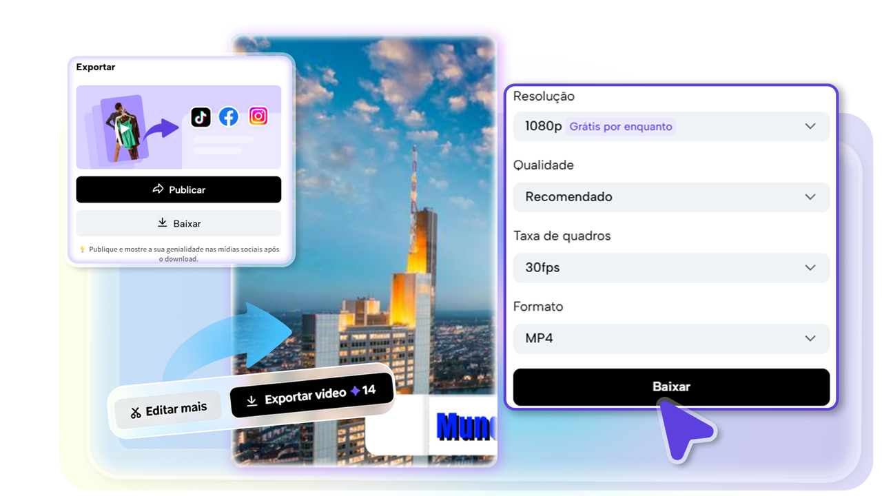 Aprenda como fazer créditos finais, exportar e publicar os créditos do seu filme