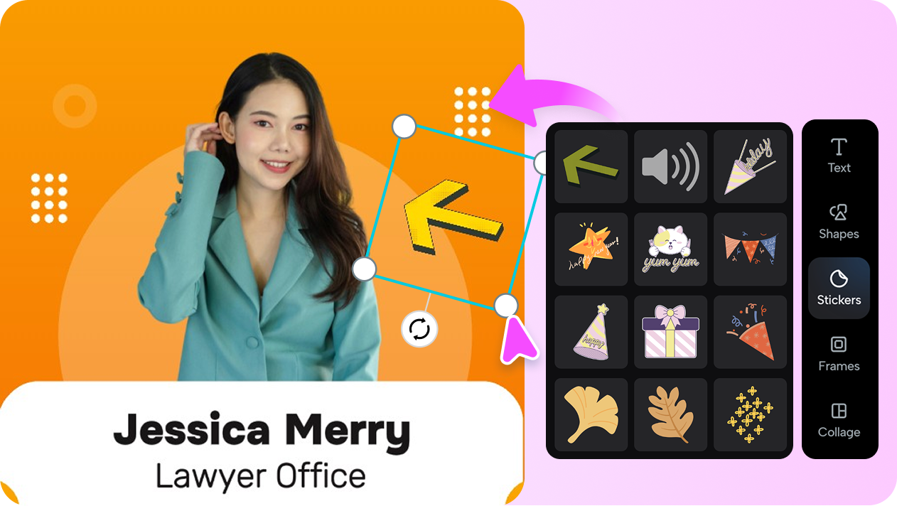 Editing tools to create ID card design