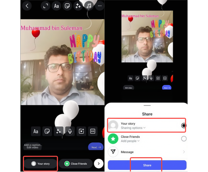 Using the Reel template in Instagram Stories