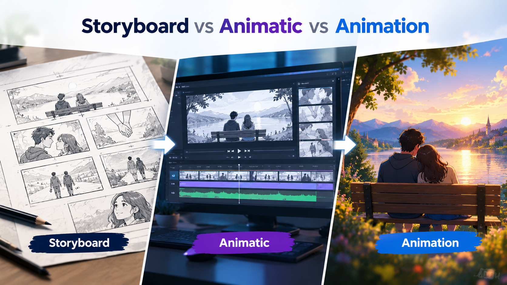 Storyboard vs Animatic vs Animation