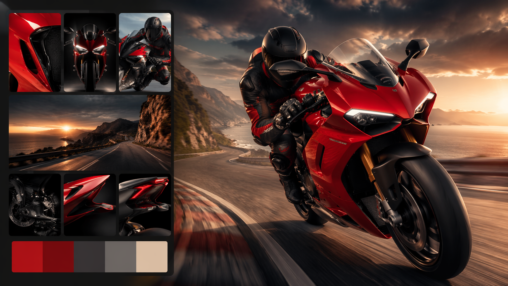 Dreamina sportbike AI prompts 16:9 hero image
