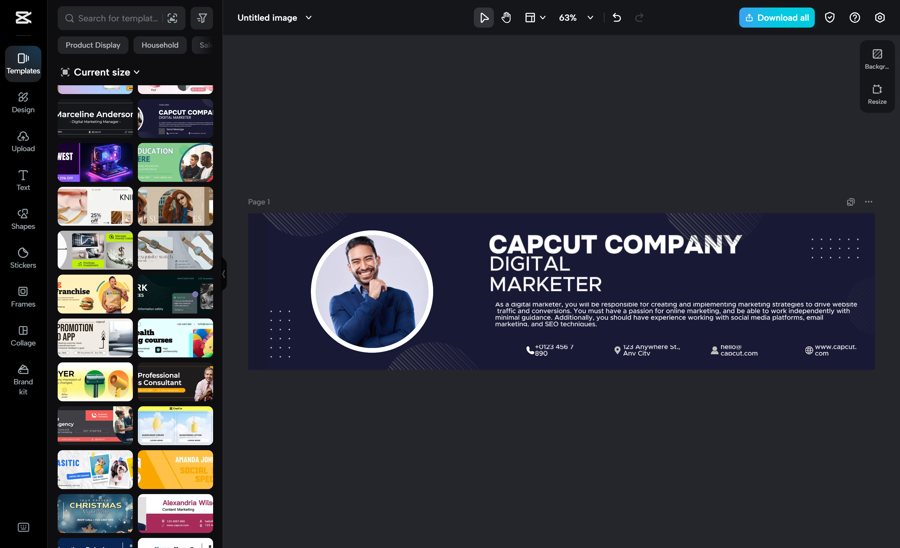 Interface of the CapCut desktop video editor