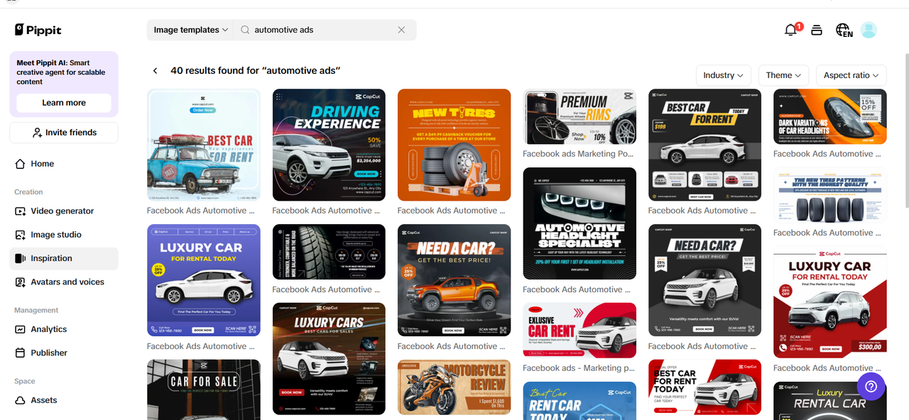 Mga template ng automotive image ad