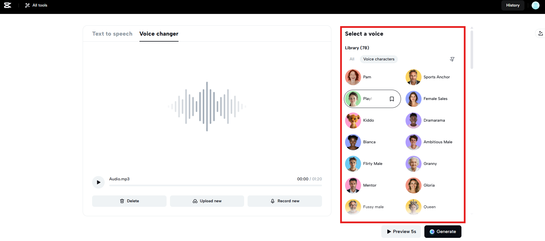 Multiple voice effects