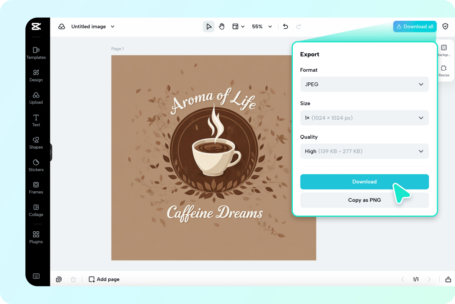 Stáhnout a sdílet své logo