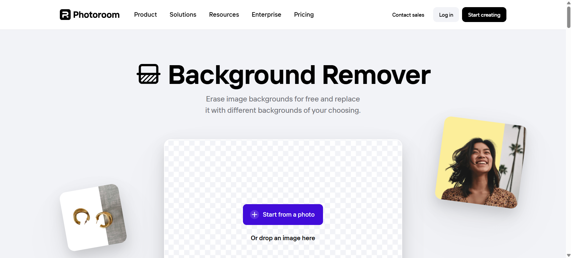 Photoroom interface