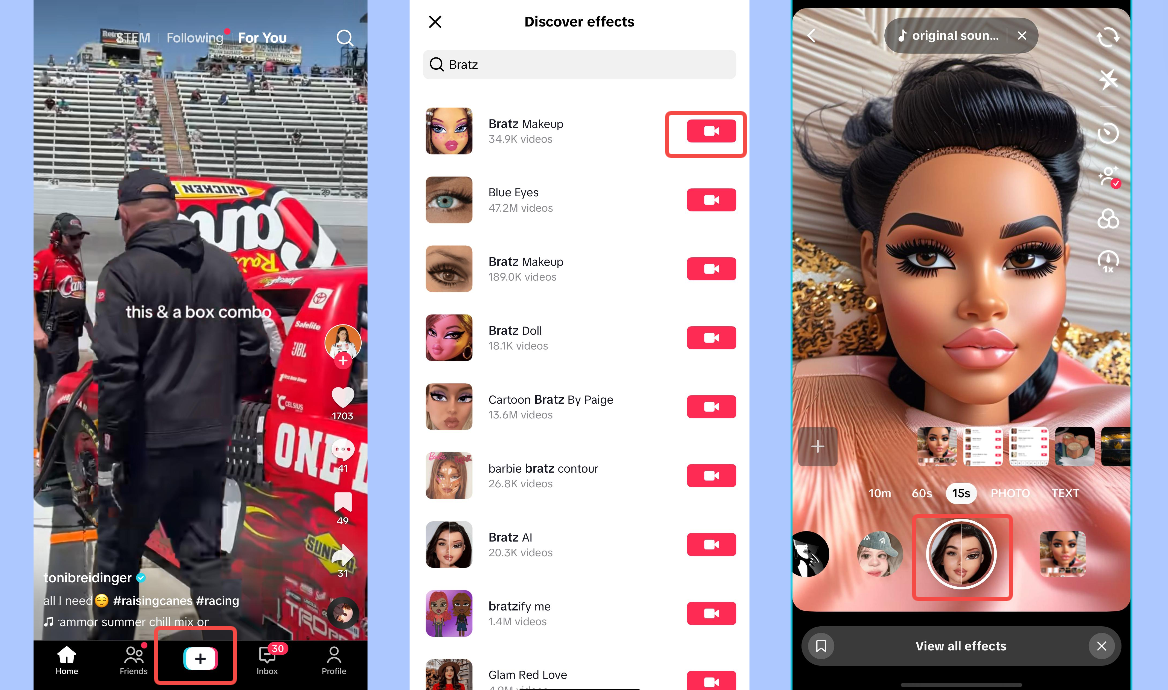 Generate Bratz AI video on TikTok