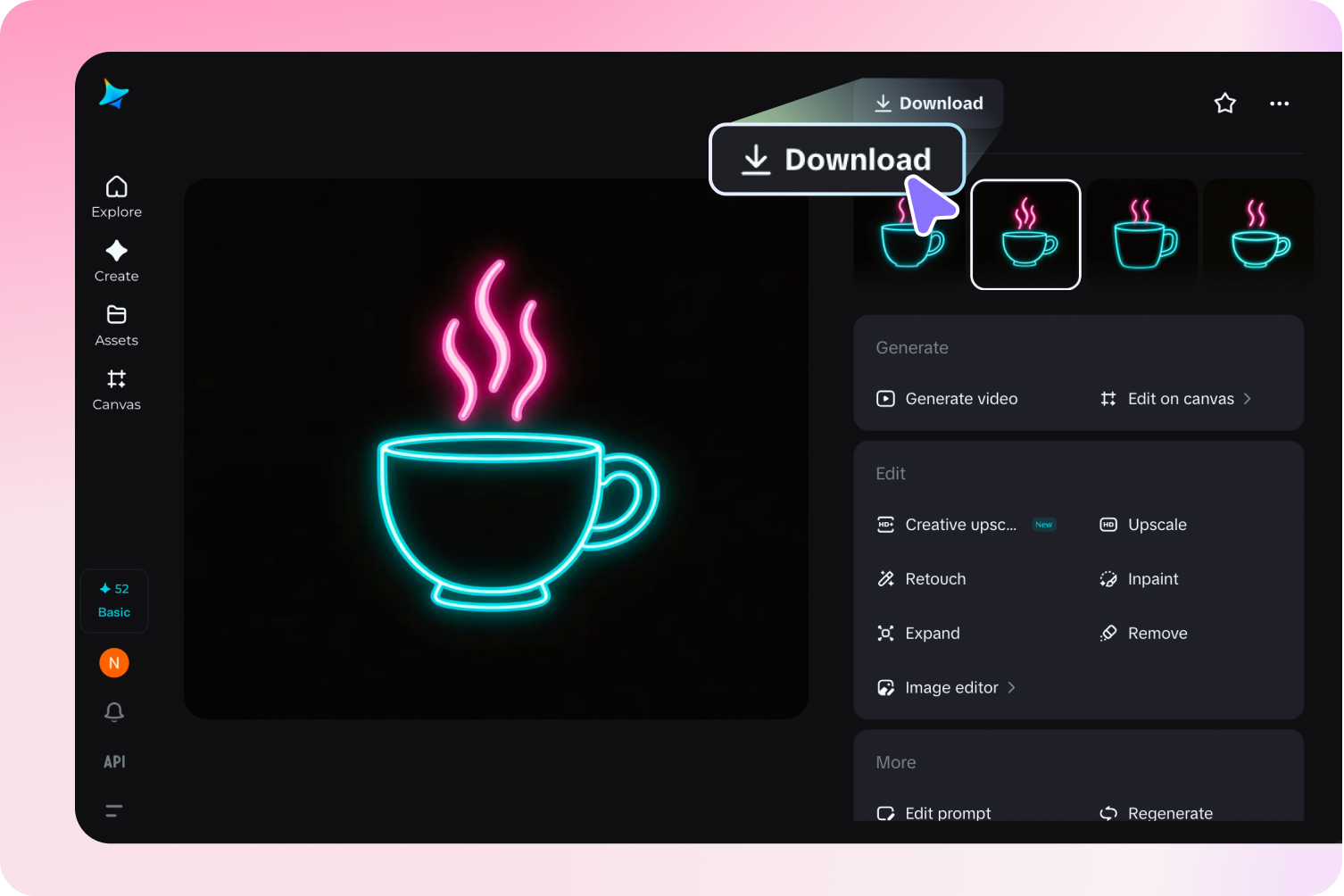 Download the neon logo design