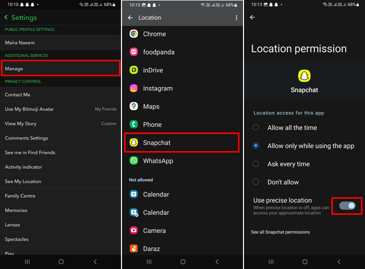 Image showing how to enable Snapchat filters in settings