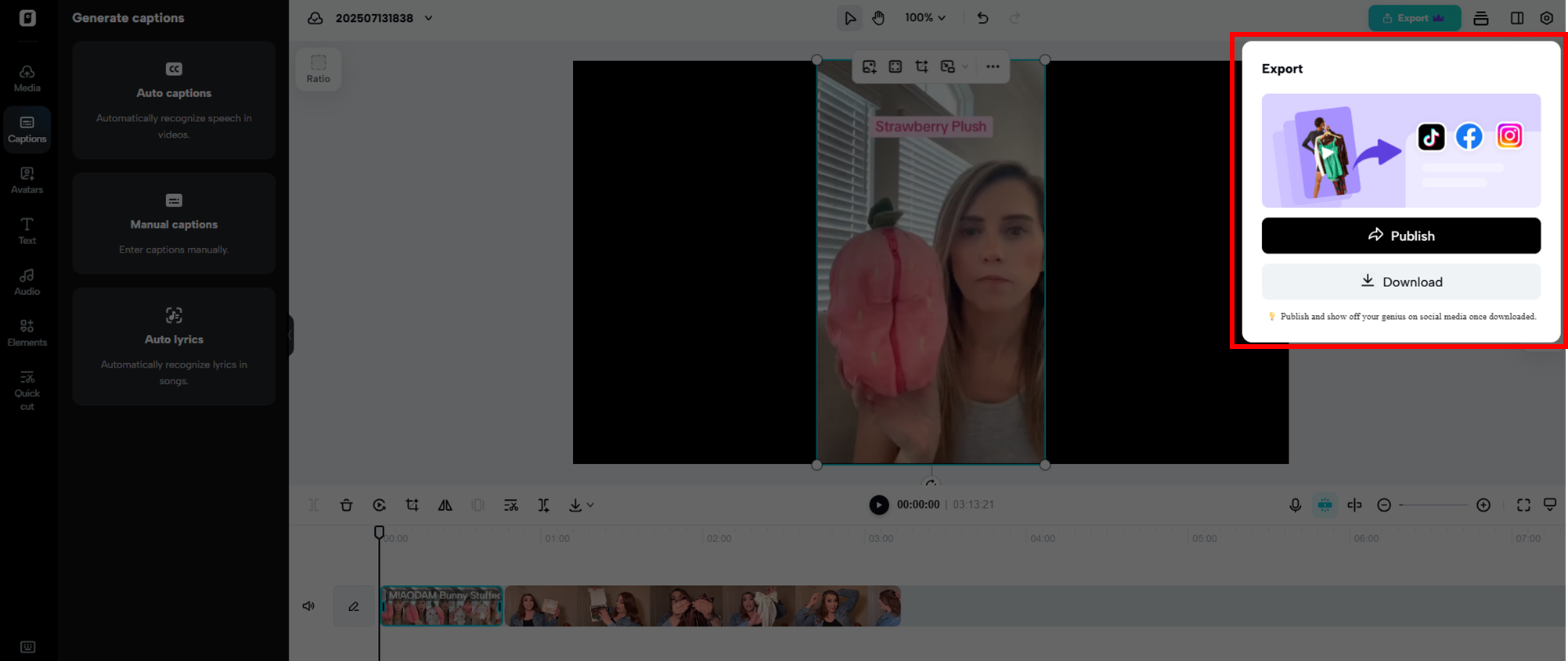 Xuất video của bạn