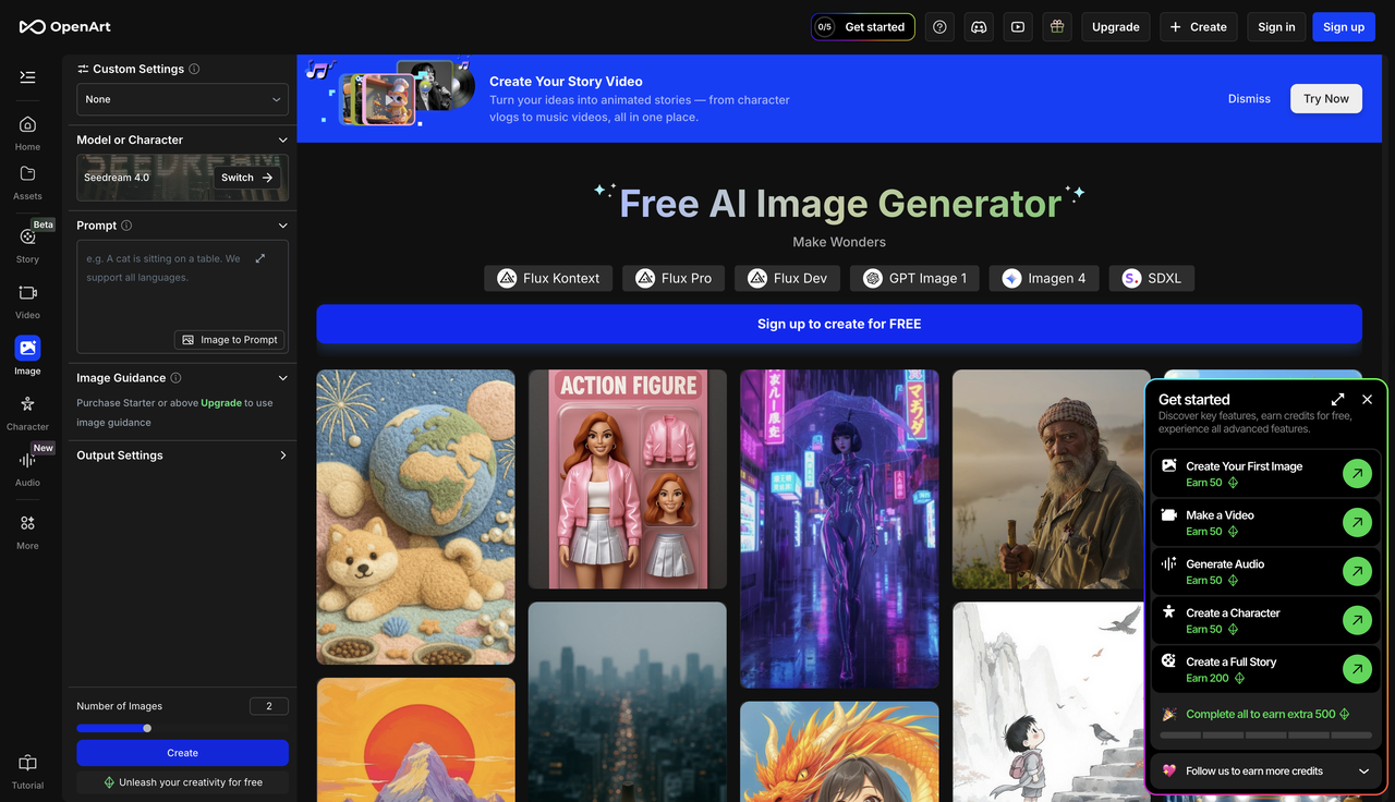 OpenArt interface