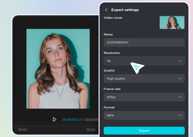 以高達4K解析度匯出視頻