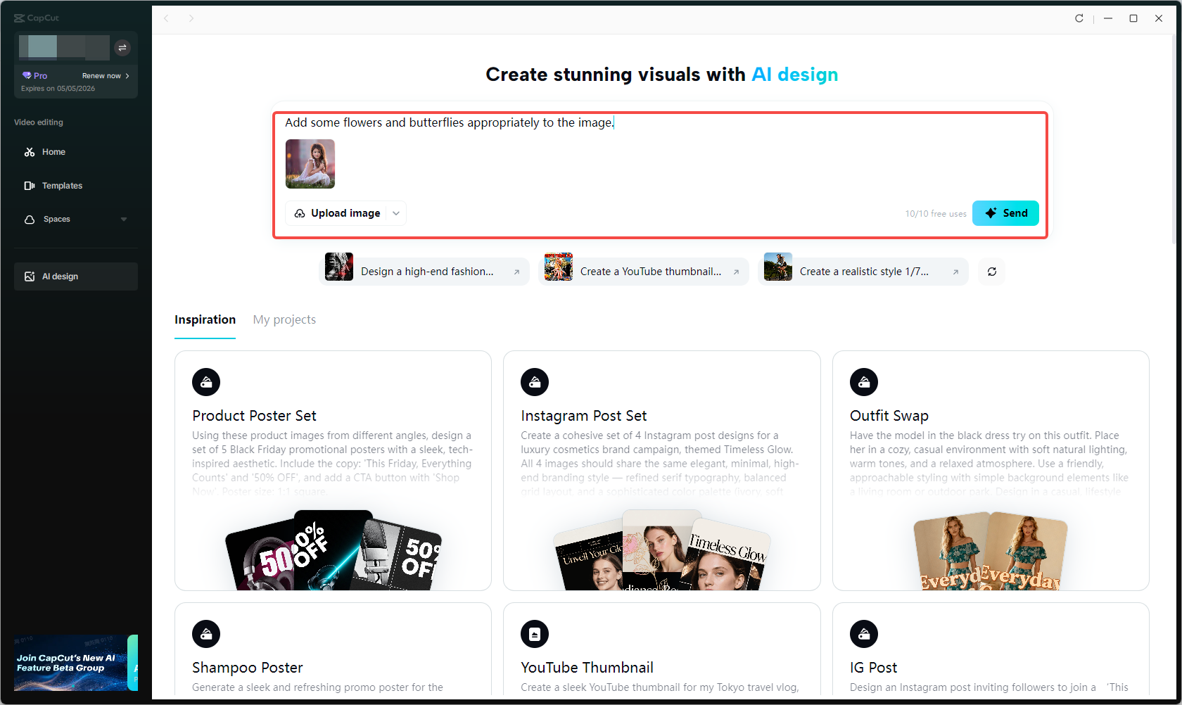 Access CapCut's AI design