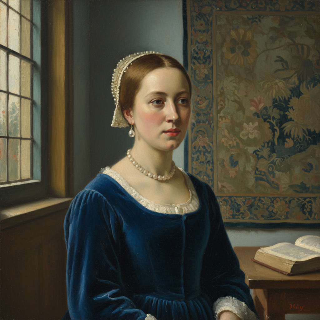 AI avatar with Vermeer-like daylight tones