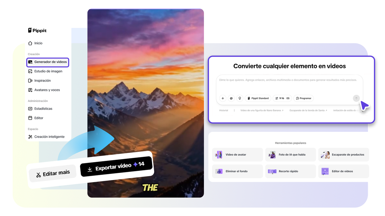El convertidor genera fácilmente videos personalizados a partir de textos.
