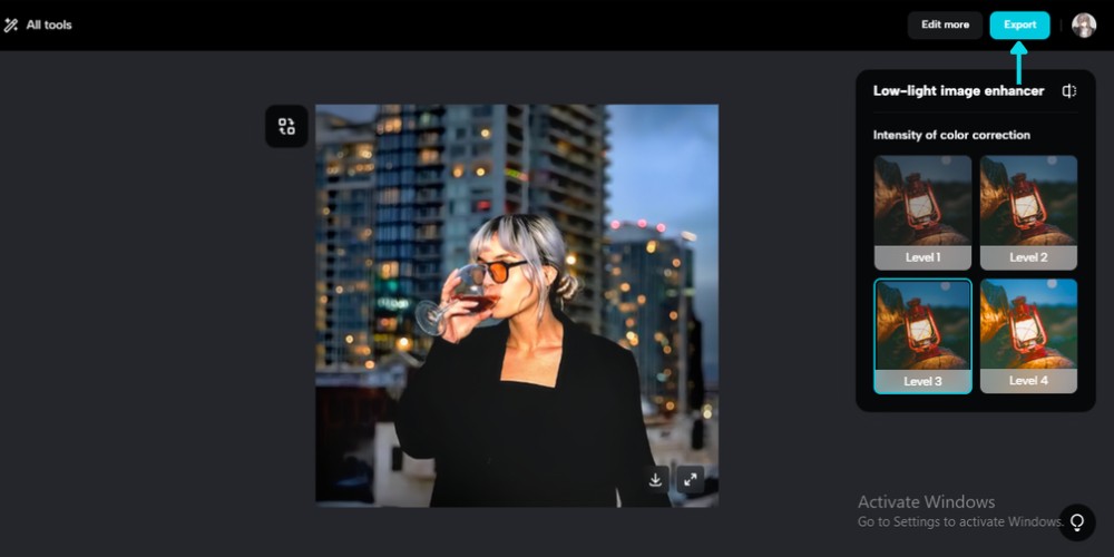 Export the image