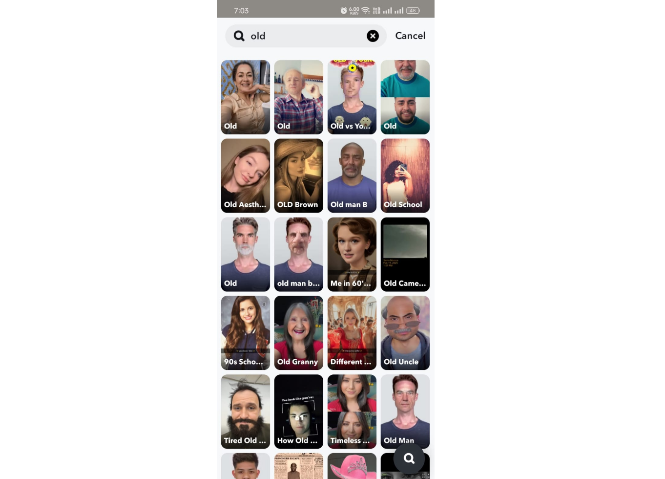 Aging free Snapchat filters