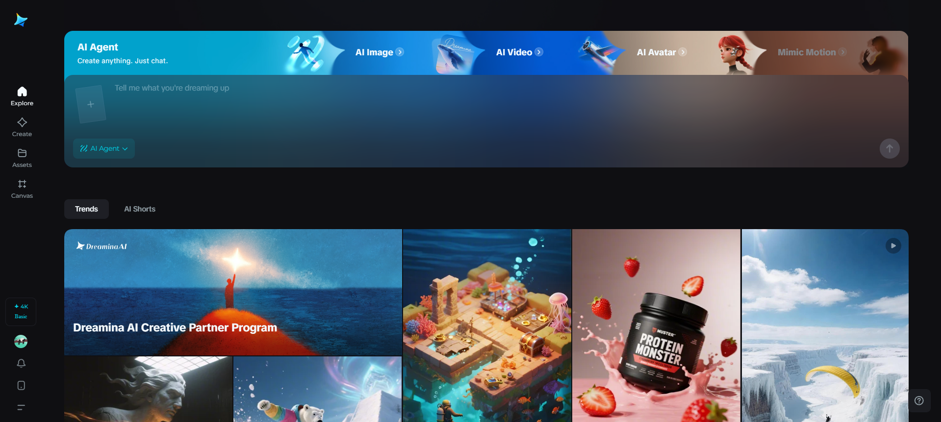 Dreamina AI Agent interface