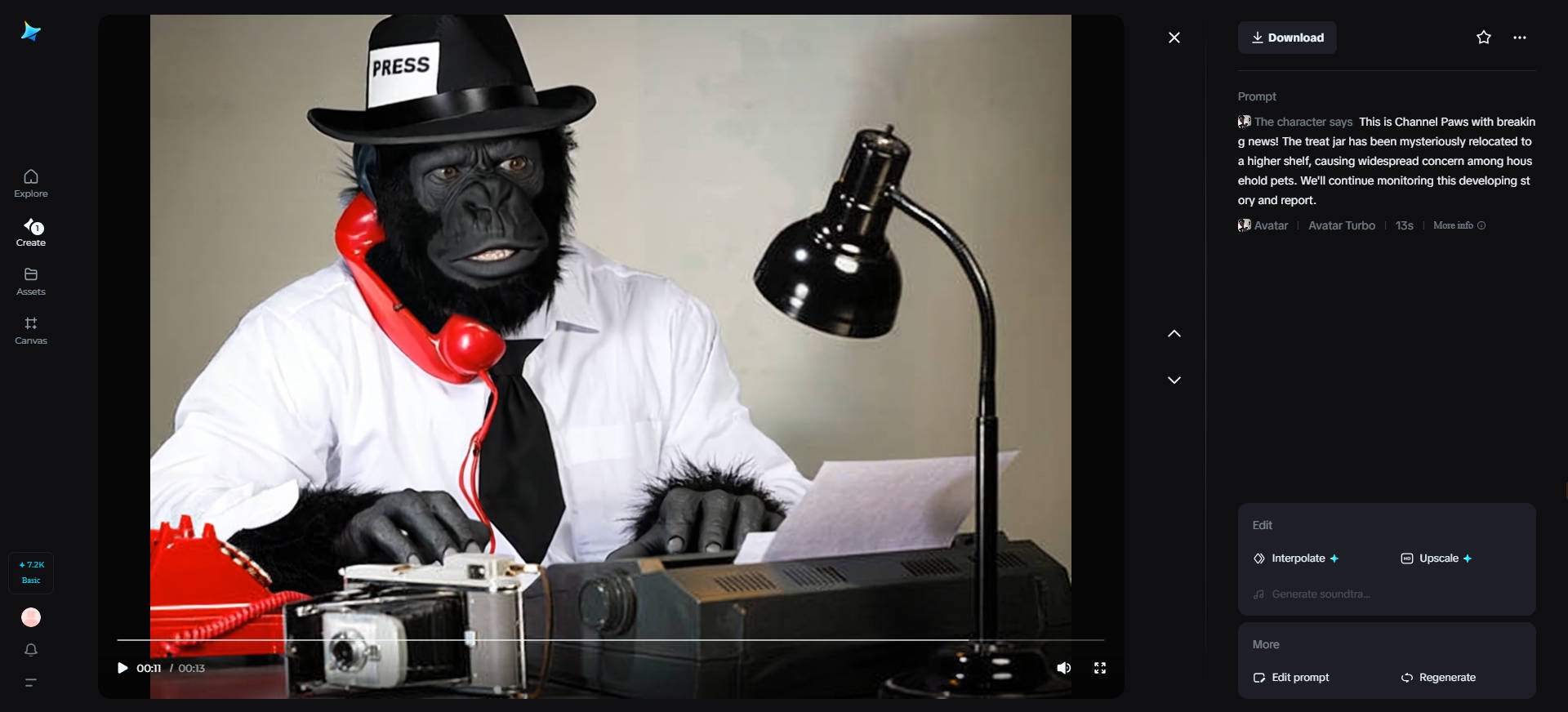 Animal news anchor