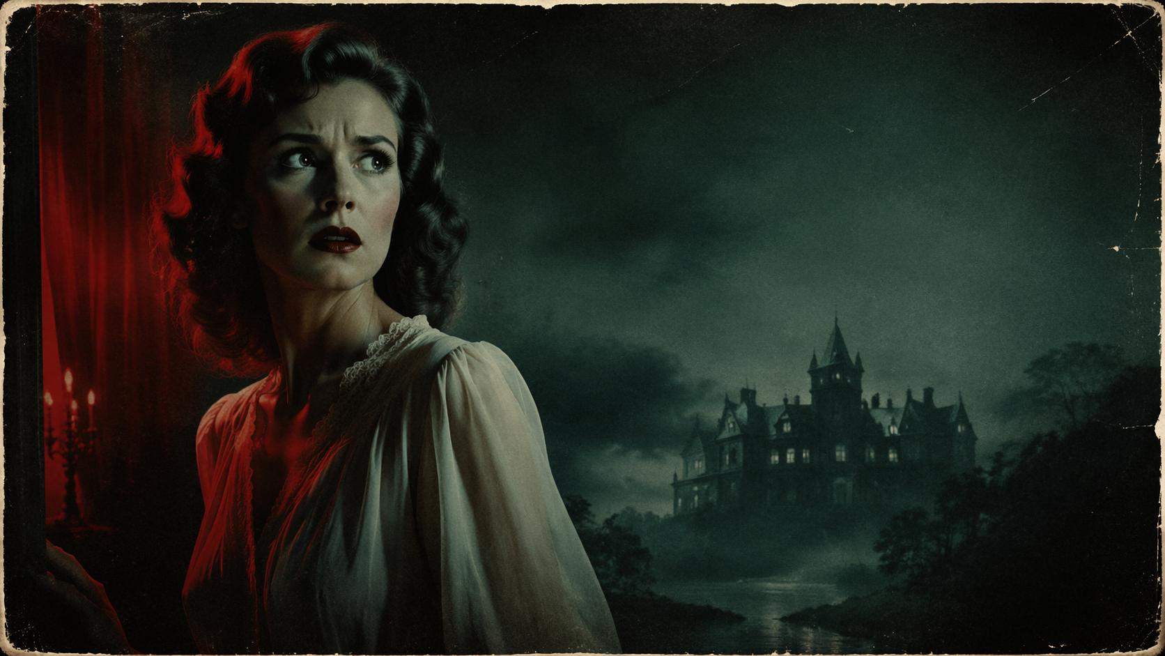 Dreamina horror girl prompts prompt example 4: Vintage horror poster