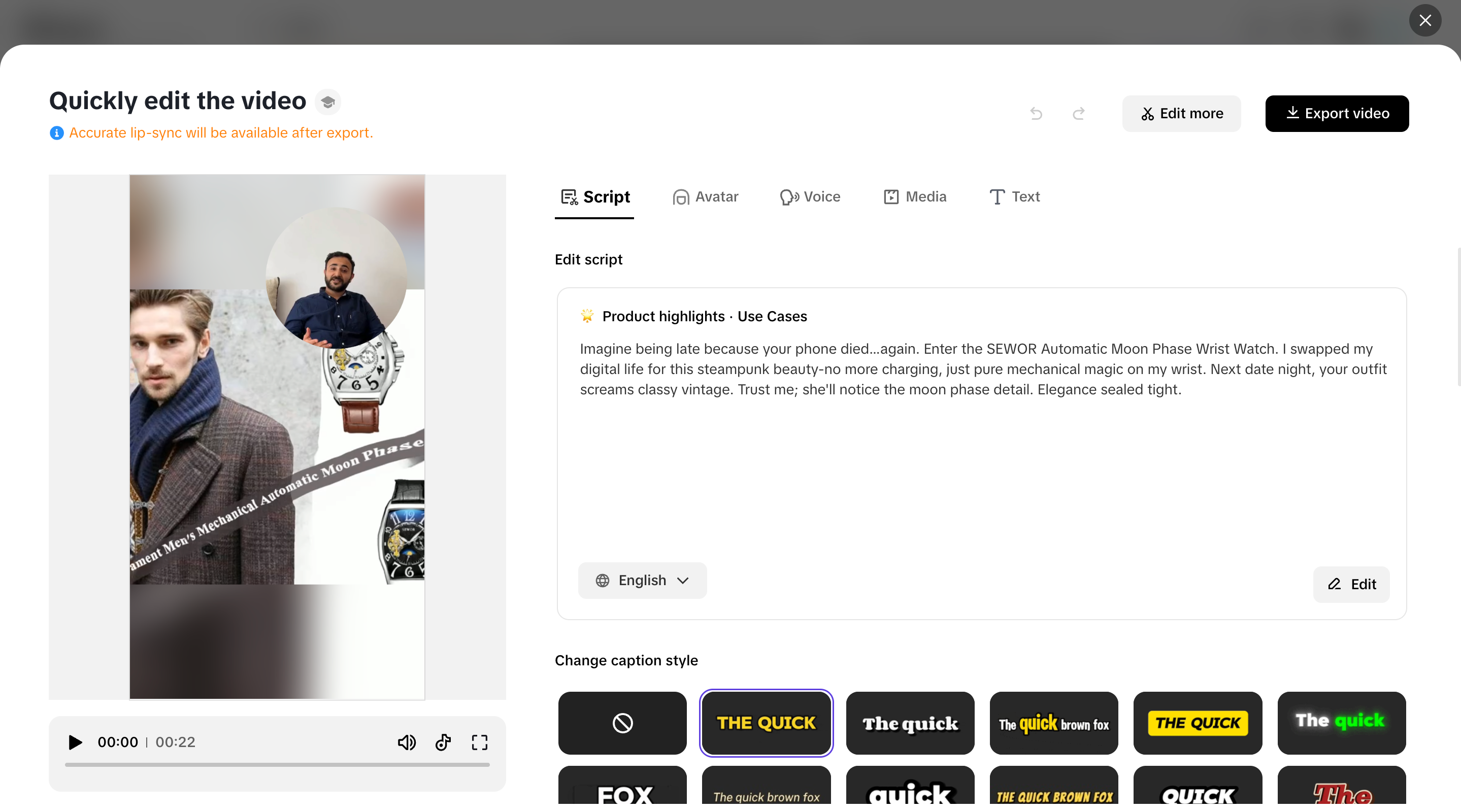 Edit and refine your video