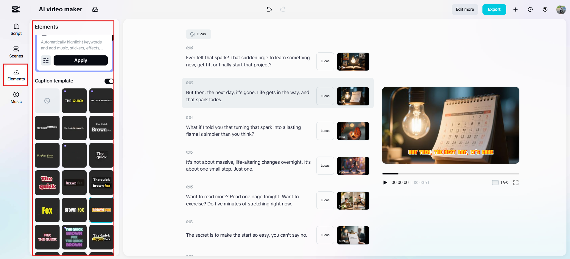 Enhance with captions